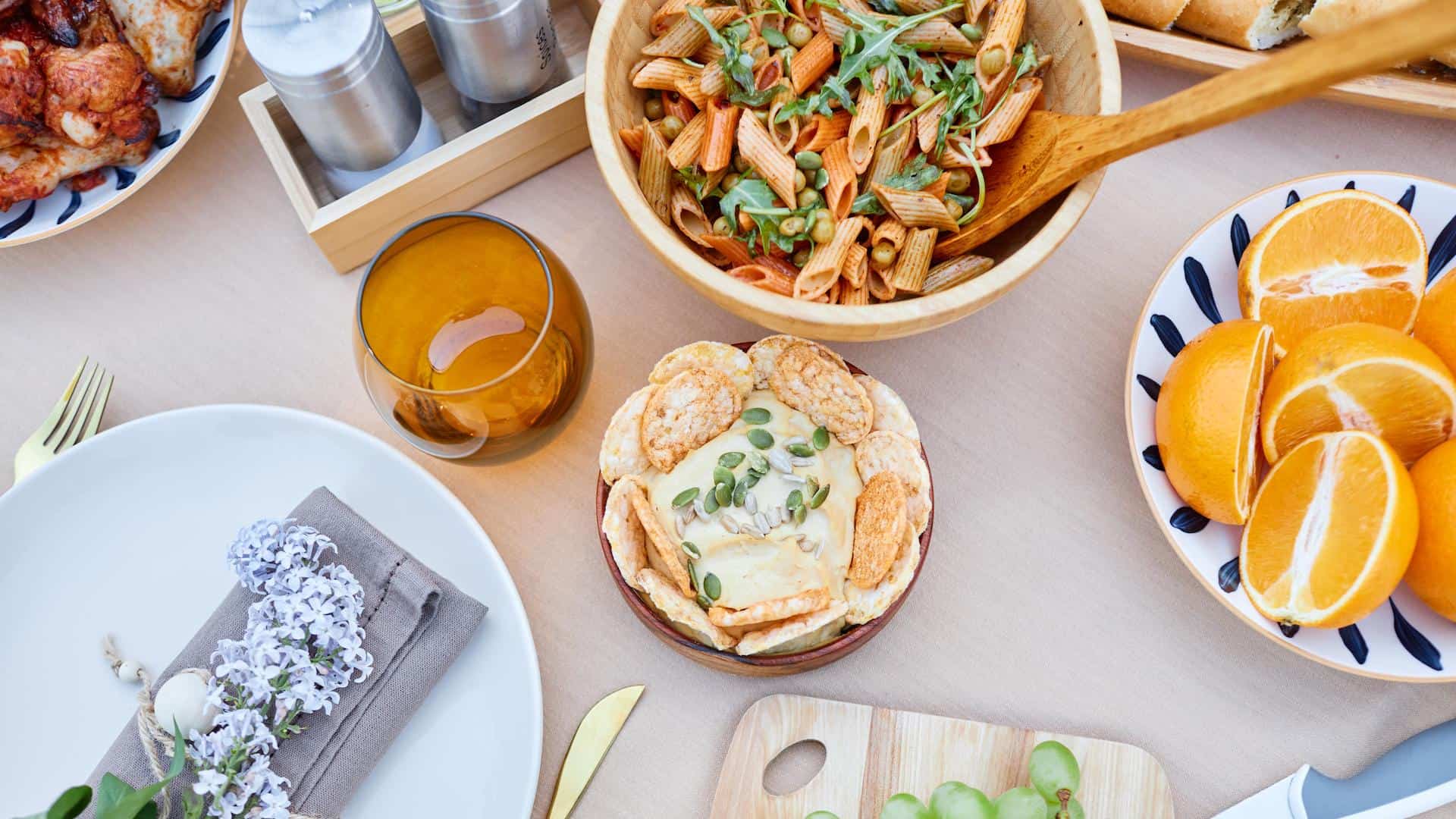 Enjoying Healthy Mediterranean Inspired Brunch Spread